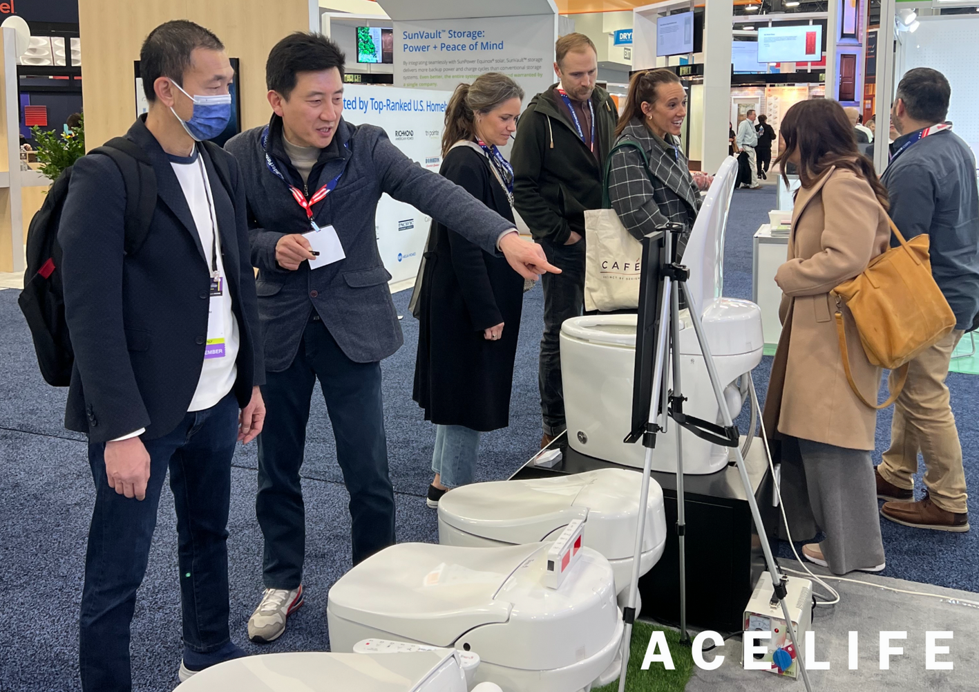 ACE LIFE, EXHIBITED TANKLESS SMART TOILETS IN IBS 2023 SHOW, IN LAS VEGAS, USA.